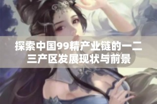 探索中国99精产业链的一二三产区发展现状与前景