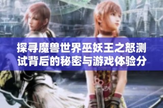 探寻魔兽世界巫妖王之怒测试背后的秘密与游戏体验分析