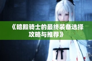 《暗殿骑士的最终装备选择攻略与推荐》