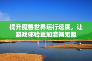 提升魔兽世界运行速度，让游戏体验更加流畅无阻