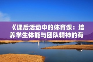《课后活动中的体育课：培养学生体能与团队精神的有效途径》