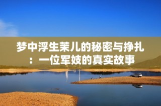 梦中浮生茉儿的秘密与挣扎：一位军妓的真实故事