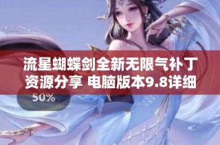 流星蝴蝶剑全新无限气补丁资源分享 电脑版本9.8详细介绍
