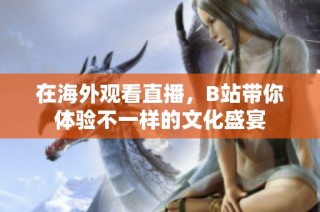 在海外观看直播，B站带你体验不一样的文化盛宴