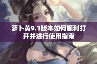 萝卜黄9.1版本如何顺利打开并进行使用指南