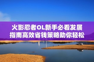 火影忍者OL新手必看发展指南高效省钱策略助你轻松上手游戏
