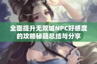 全面提升无双城NPC好感度的攻略秘籍总结与分享