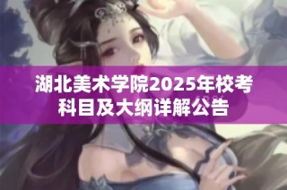 湖北美术学院2025年校考科目及大纲详解公告