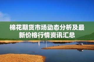 棉花期货市场动态分析及最新价格行情资讯汇总