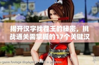 揭开汉字找茬王的秘密，挑战通关需掌握的17个关键汉字技巧