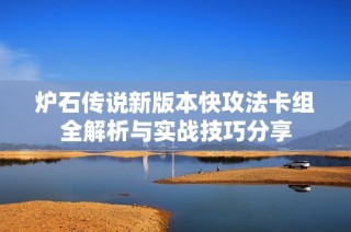 炉石传说新版本快攻法卡组全解析与实战技巧分享