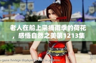 老人在船上采摘雨季的荷花，感悟自然之美第1213集