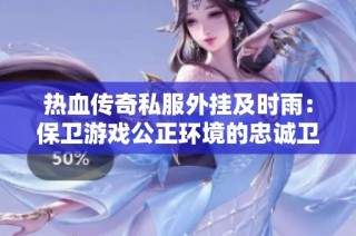热血传奇私服外挂及时雨：保卫游戏公正环境的忠诚卫士