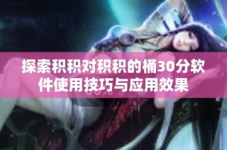 探索积积对积积的桶30分软件使用技巧与应用效果