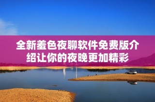 全新羞色夜聊软件免费版介绍让你的夜晚更加精彩