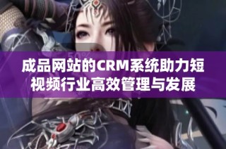 成品网站的CRM系统助力短视频行业高效管理与发展