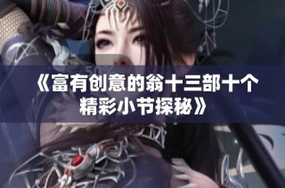 《富有创意的翁十三部十个精彩小节探秘》