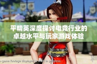 平精英深度探讨电竞行业的卓越水平与玩家游戏体验
