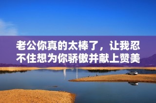 老公你真的太棒了，让我忍不住想为你骄傲并献上赞美！