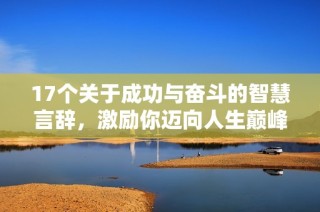 17个关于成功与奋斗的智慧言辞，激励你迈向人生巅峰
