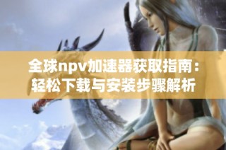 全球npv加速器获取指南：轻松下载与安装步骤解析