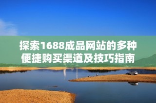 探索1688成品网站的多种便捷购买渠道及技巧指南