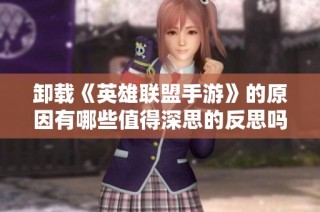 卸载《英雄联盟手游》的原因有哪些值得深思的反思吗