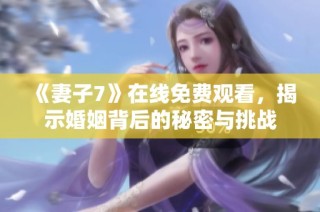 《妻子7》在线免费观看，揭示婚姻背后的秘密与挑战