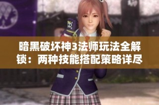 暗黑破坏神3法师玩法全解锁：两种技能搭配策略详尽分析