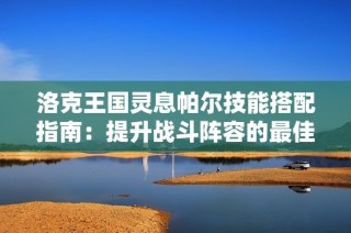 洛克王国灵息帕尔技能搭配指南：提升战斗阵容的最佳策略与技巧