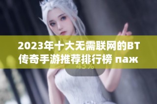 2023年十大无需联网的BT传奇手游推荐排行榜 пажу