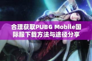 合理获取PUBG Mobile国际服下载方法与途径分享