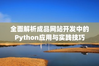 全面解析成品网站开发中的Python应用与实践技巧