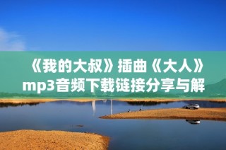 《我的大叔》插曲《大人》mp3音频下载链接分享与解析