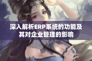 深入解析ERP系统的功能及其对企业管理的影响