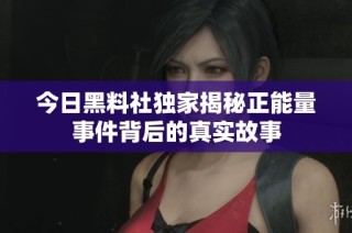 今日黑料社独家揭秘正能量事件背后的真实故事