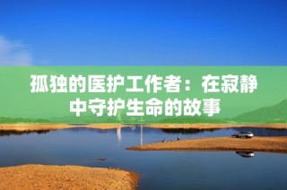 孤独的医护工作者：在寂静中守护生命的故事
