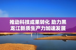 推动科技成果转化 助力黑龙江新质生产力加速发展