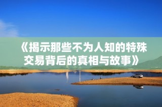 《揭示那些不为人知的特殊交易背后的真相与故事》