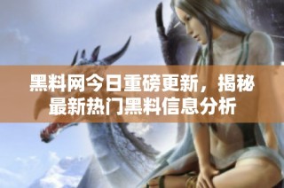 黑料网今日重磅更新，揭秘最新热门黑料信息分析