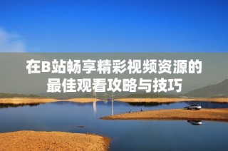 在B站畅享精彩视频资源的最佳观看攻略与技巧