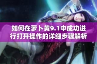 如何在萝卜黄9.1中成功进行打开操作的详细步骤解析