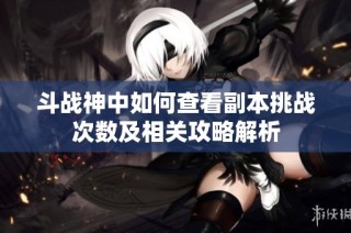 斗战神中如何查看副本挑战次数及相关攻略解析