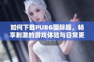 如何下载PUBG国际服，畅享刺激的游戏体验与日常更新