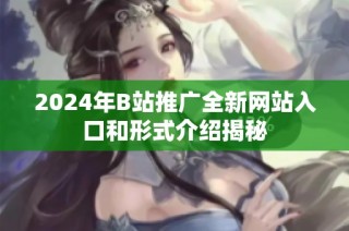 2024年B站推广全新网站入口和形式介绍揭秘