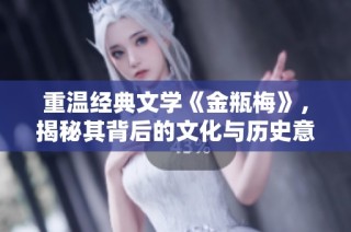 重温经典文学《金瓶梅》，揭秘其背后的文化与历史意义