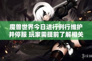 魔兽世界今日进行例行维护并停服 玩家需提前了解相关事项与影响
