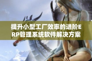 提升小型工厂效率的进阶ERP管理系统软件解决方案