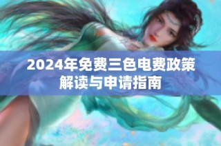 2024年免费三色电费政策解读与申请指南