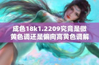成色18k1.2209究竟是微黄色调还是偏向高黄色调解析